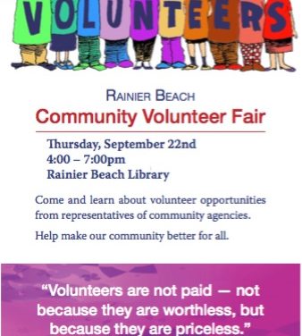 Rainier Beach Community Volunteer Fair