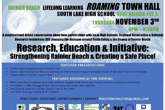 Rainier Beach “Lifelong Learning” ROAMING Town Hall
